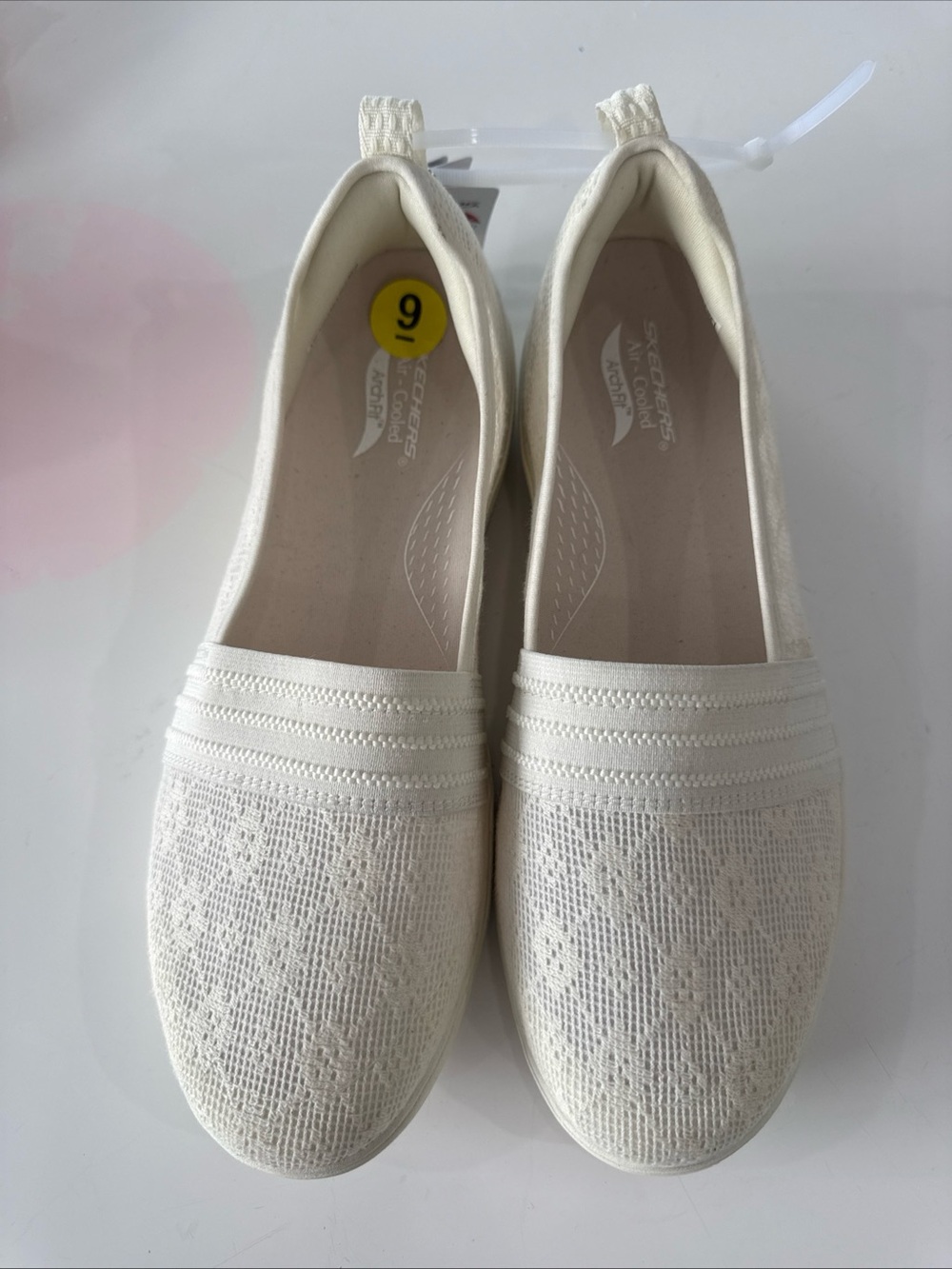 Skechers Women’s Slip-On Knit Loafer in Cream